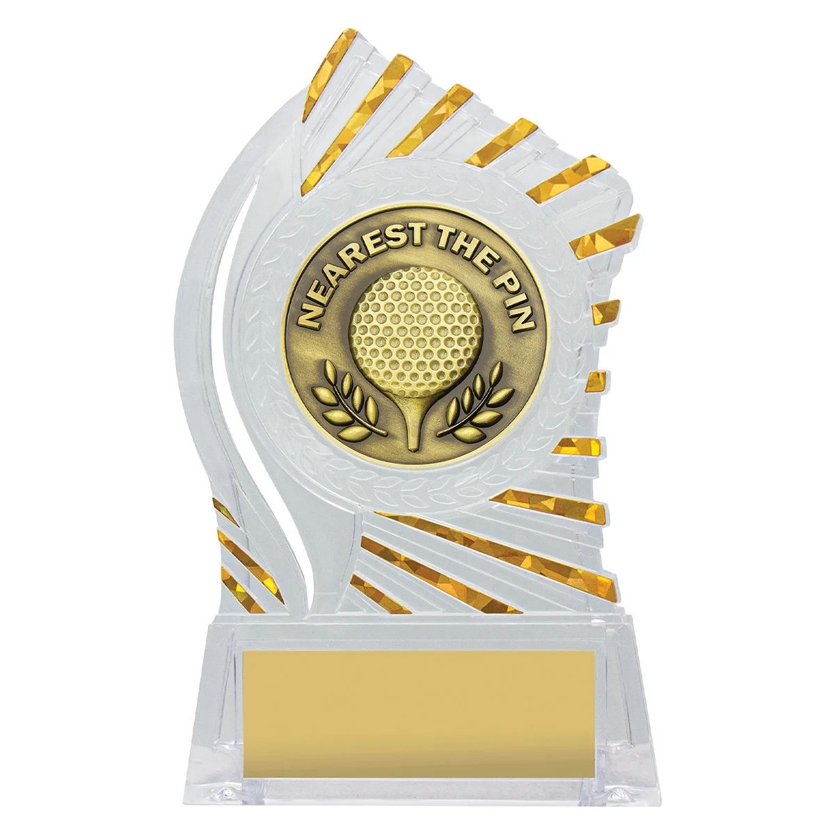 Clear with gold solar golf - nearest the pin with acrylic construction