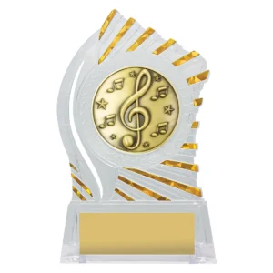 Clear with gold solar music with acrylic construction
