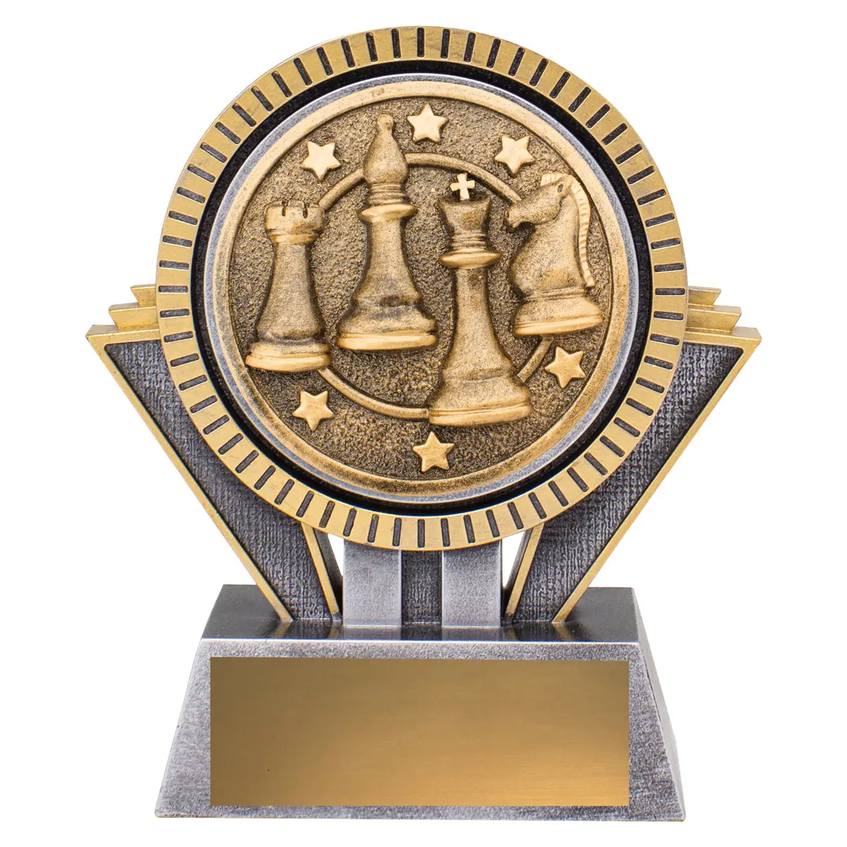 Silver / gold spartan - chess with resin construction