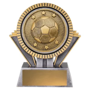 Silver & gold spartan - football with resin construction