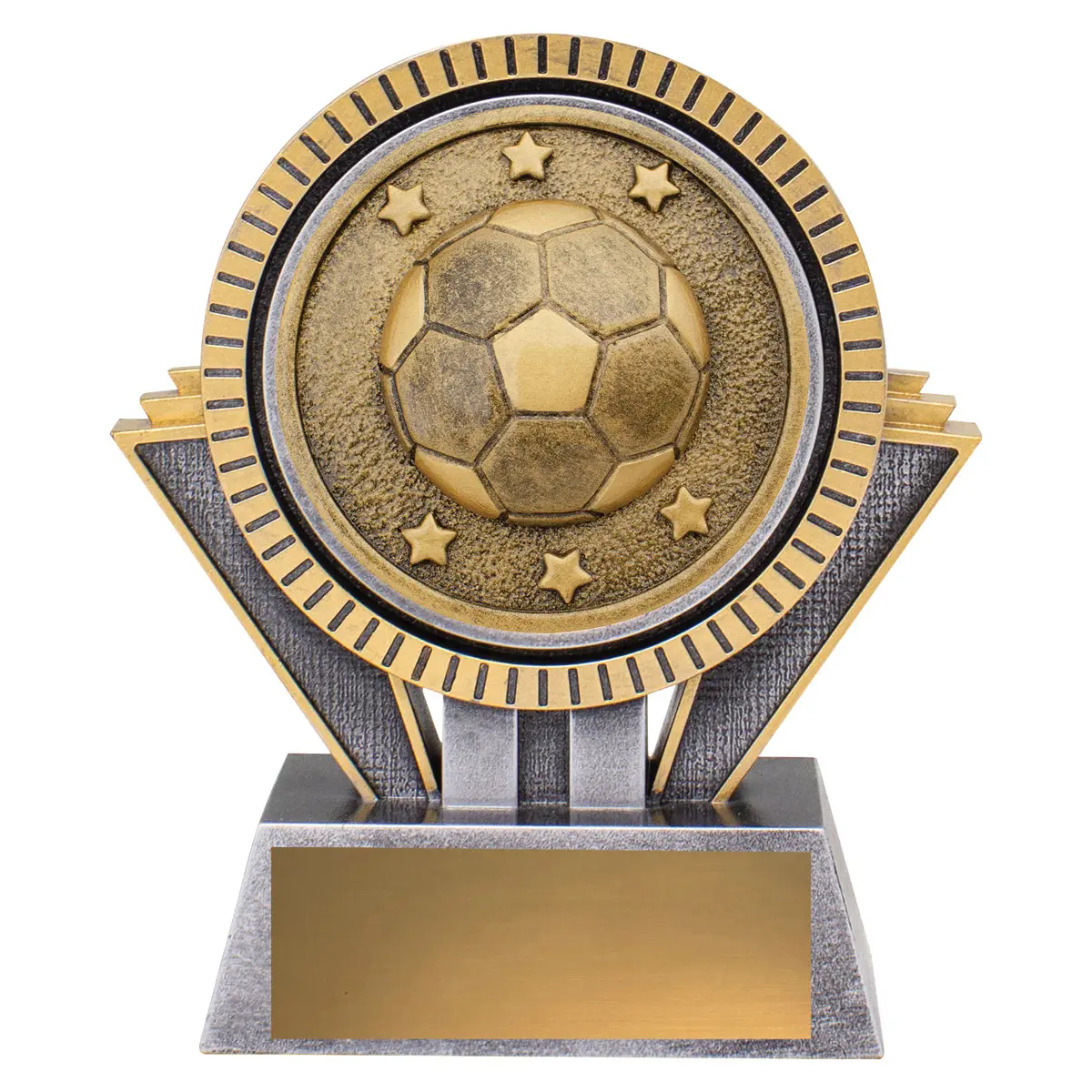 Silver & gold spartan - football with resin construction