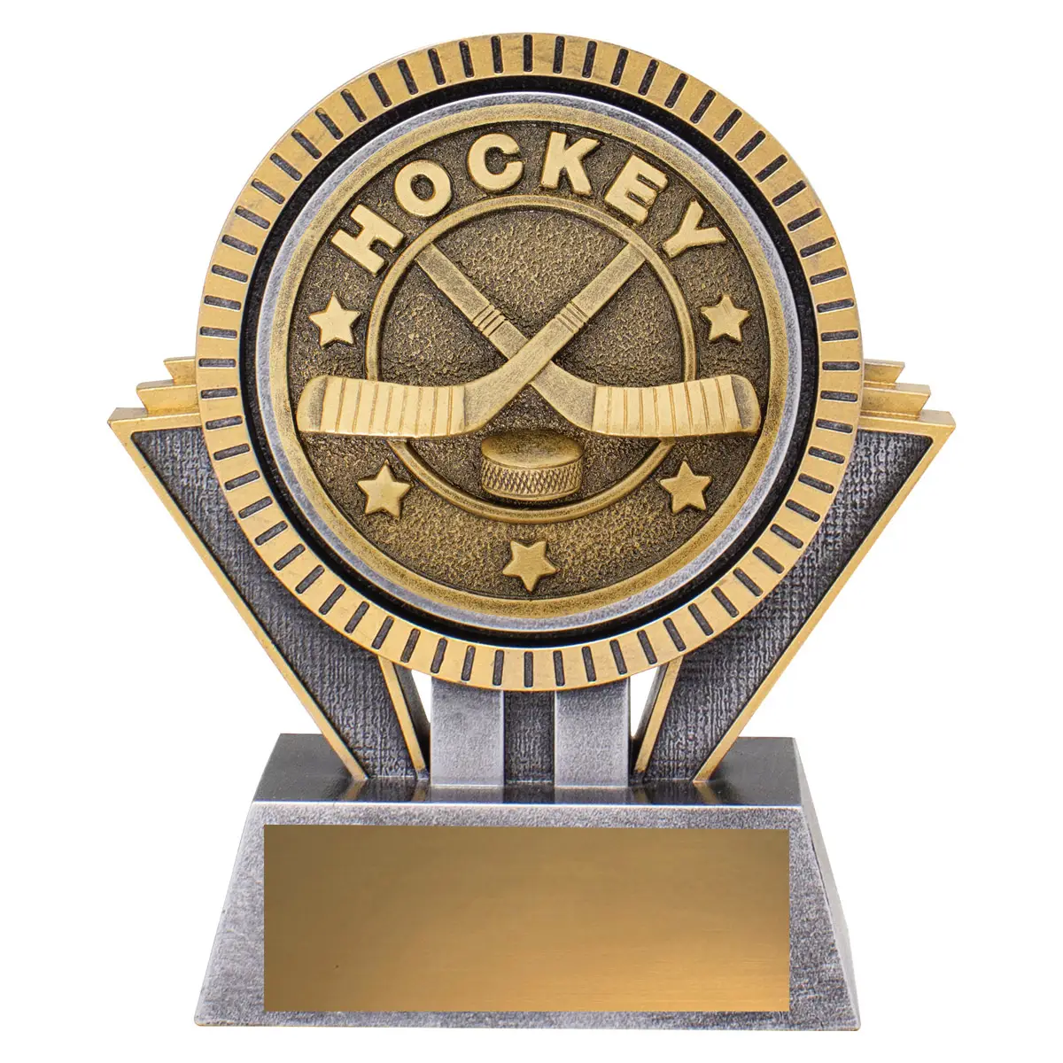 Silver / gold spartan - ice hockey with resin construction