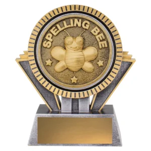 Silver & gold spartan - spelling bee with resin construction
