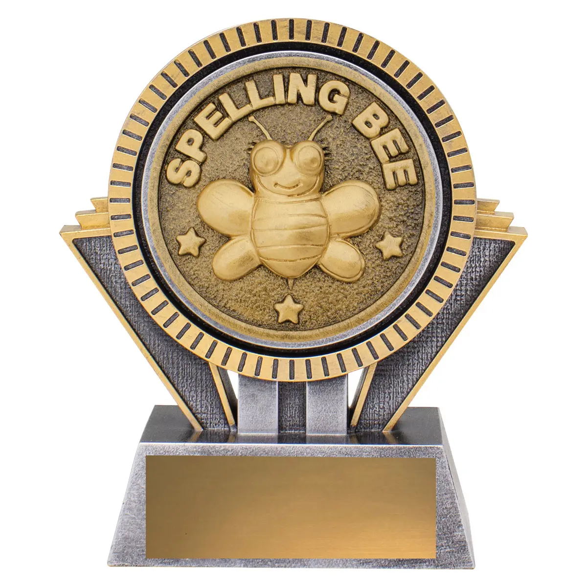 Silver & gold spartan - spelling bee with resin construction