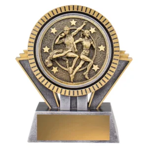 Silver & gold spartan - track & field with resin construction