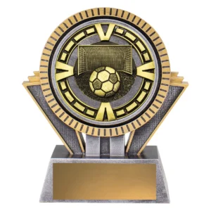 Silver & gold spartan varsity - football with resin / metal construction