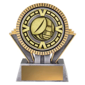 Silver / gold spartan varsity - rugby with resin / metal construction