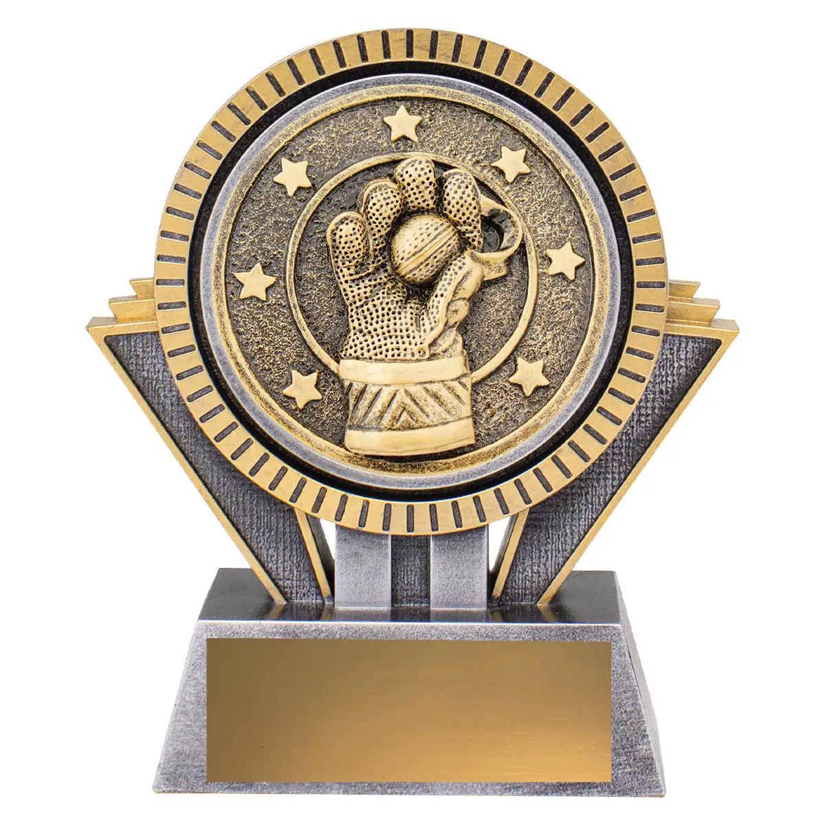 Silver / gold spartan - wicketkeeper with resin construction