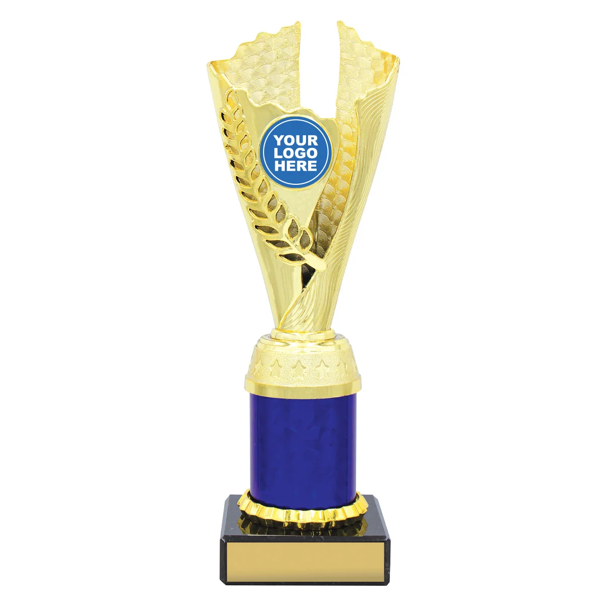 Blue spirit cup with plastic / marble construction
