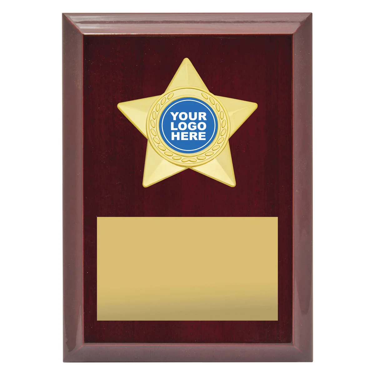 Rosewood star plaque - gold with timber construction