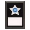 Black star plaque - silver with timber construction