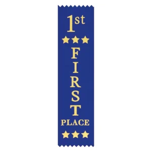 Blue star ribbon - first place with ribbon construction