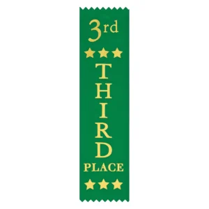 Green star ribbon - third place with ribbon construction