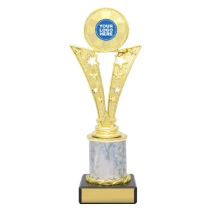 Gold / silver starbeam trophy with plastic / marble construction