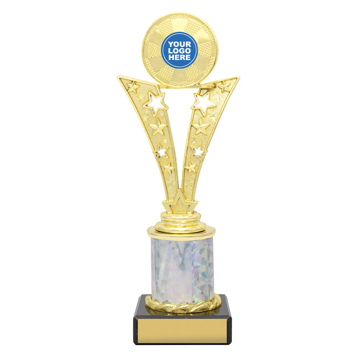 Gold / silver starbeam trophy with plastic / marble construction