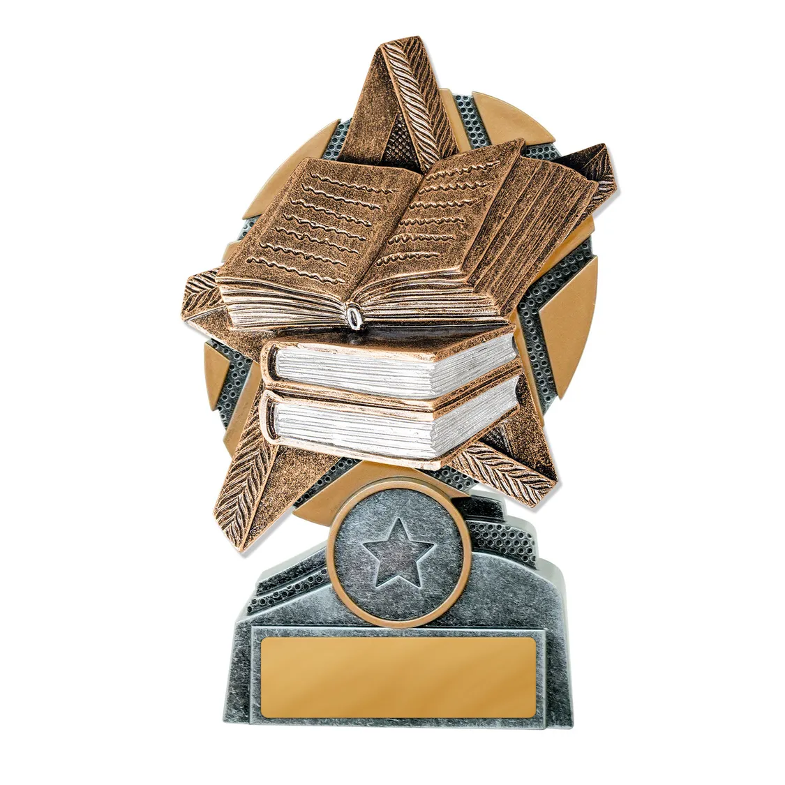 Silver / gold starburst stand reading with res / ilient construction