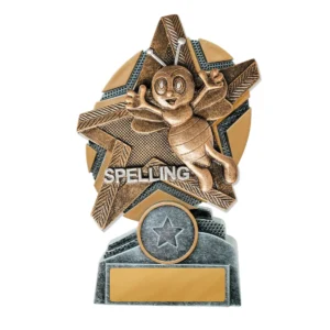 Silver / gold starburst stand spelling with res / ilient construction
