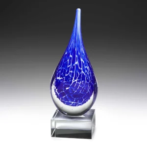 Blue storm award with glass construction