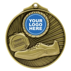 Gold summit medal with metal construction