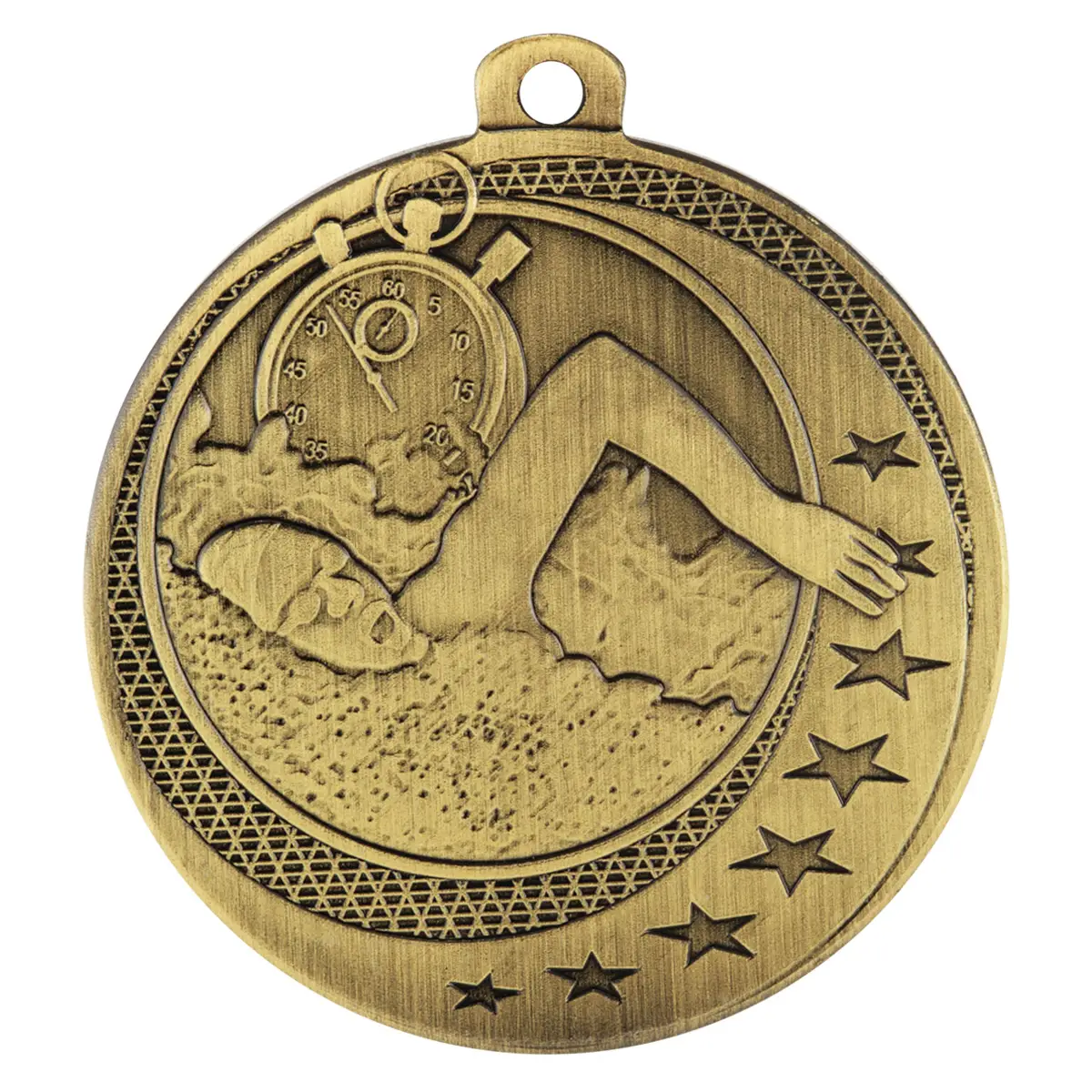 Gold swim wayfare with metal construction