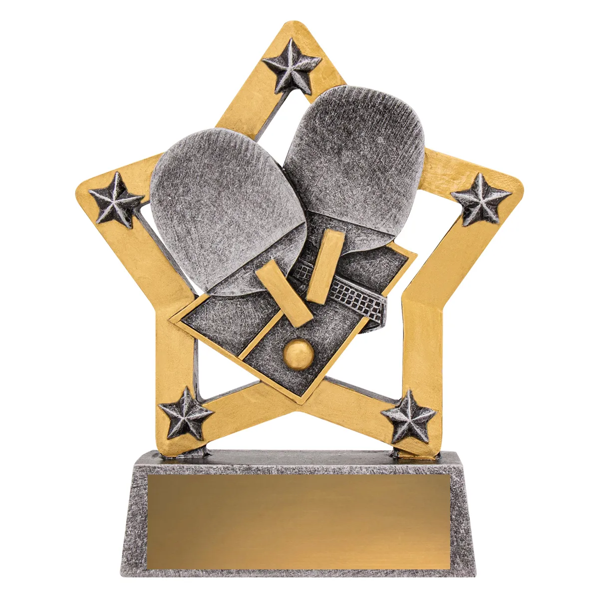 Silver table tennis mini star with resin construction
