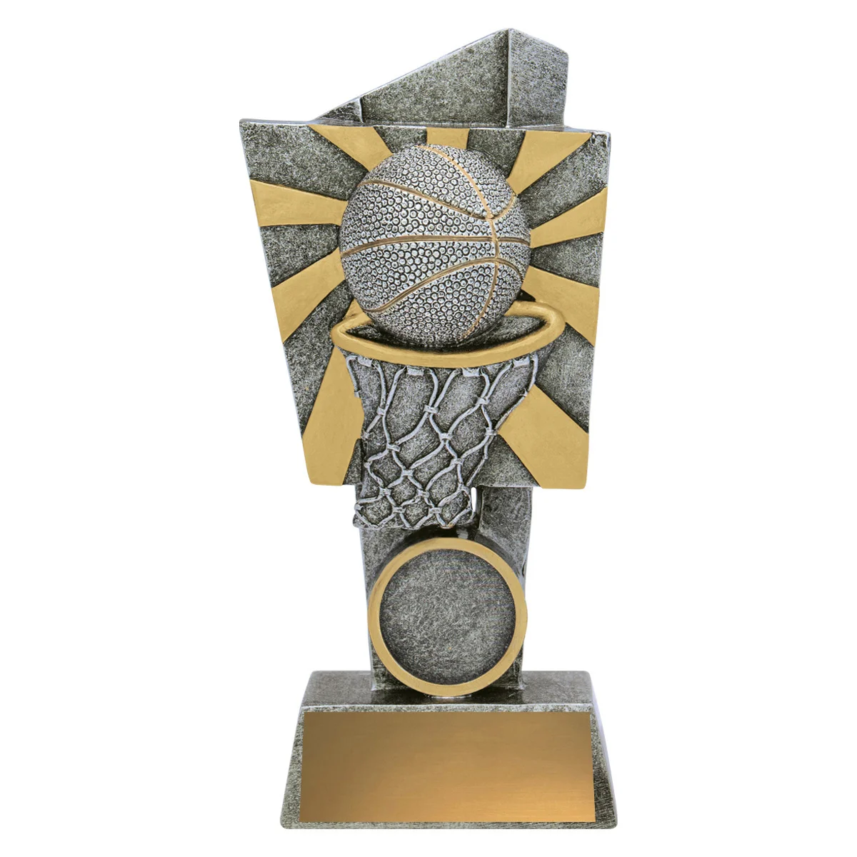 Silver tango basketball with resin construction