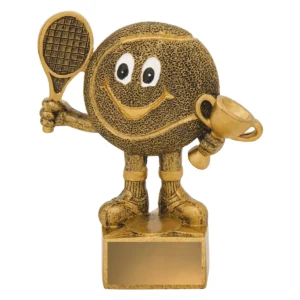 Gold tennis kids character with resin construction