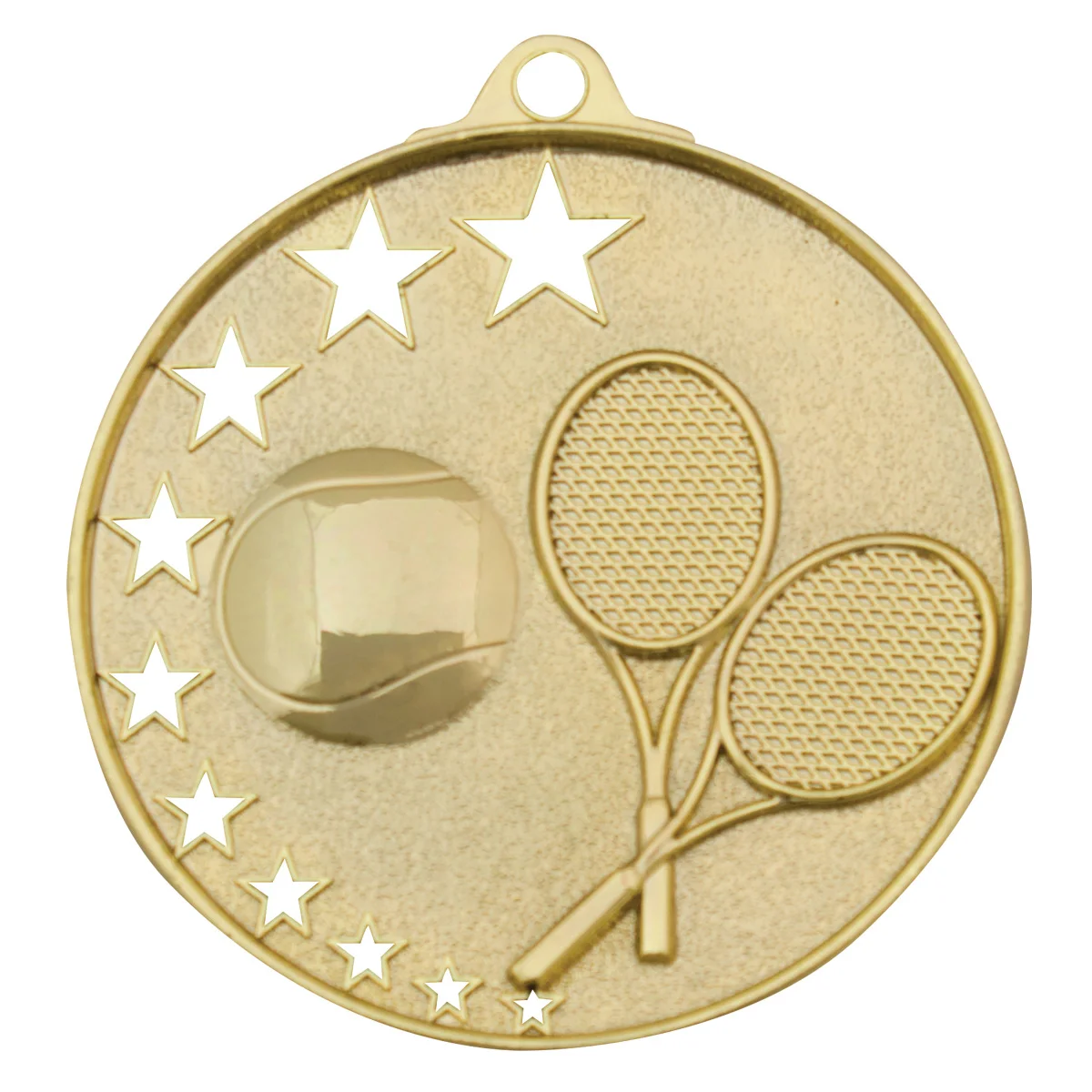 Gold tennis stars with metal construction