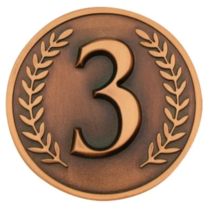 Bronze third place prestige with metal construction