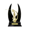 Dark brown / gold timber buildup golf with timber / plastic construction