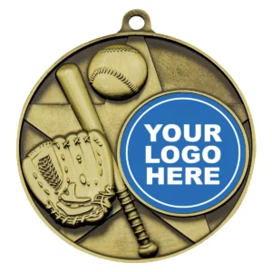 Gold topline medal with metal construction
