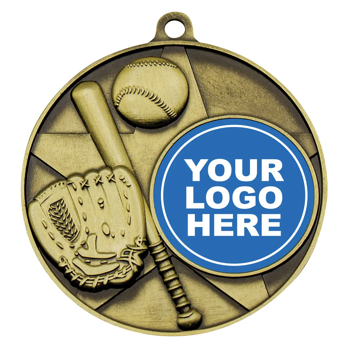 Gold topline medal with metal construction