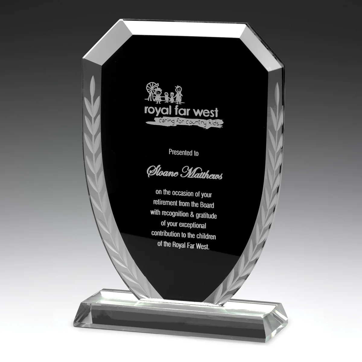 Black unity glass with glass construction