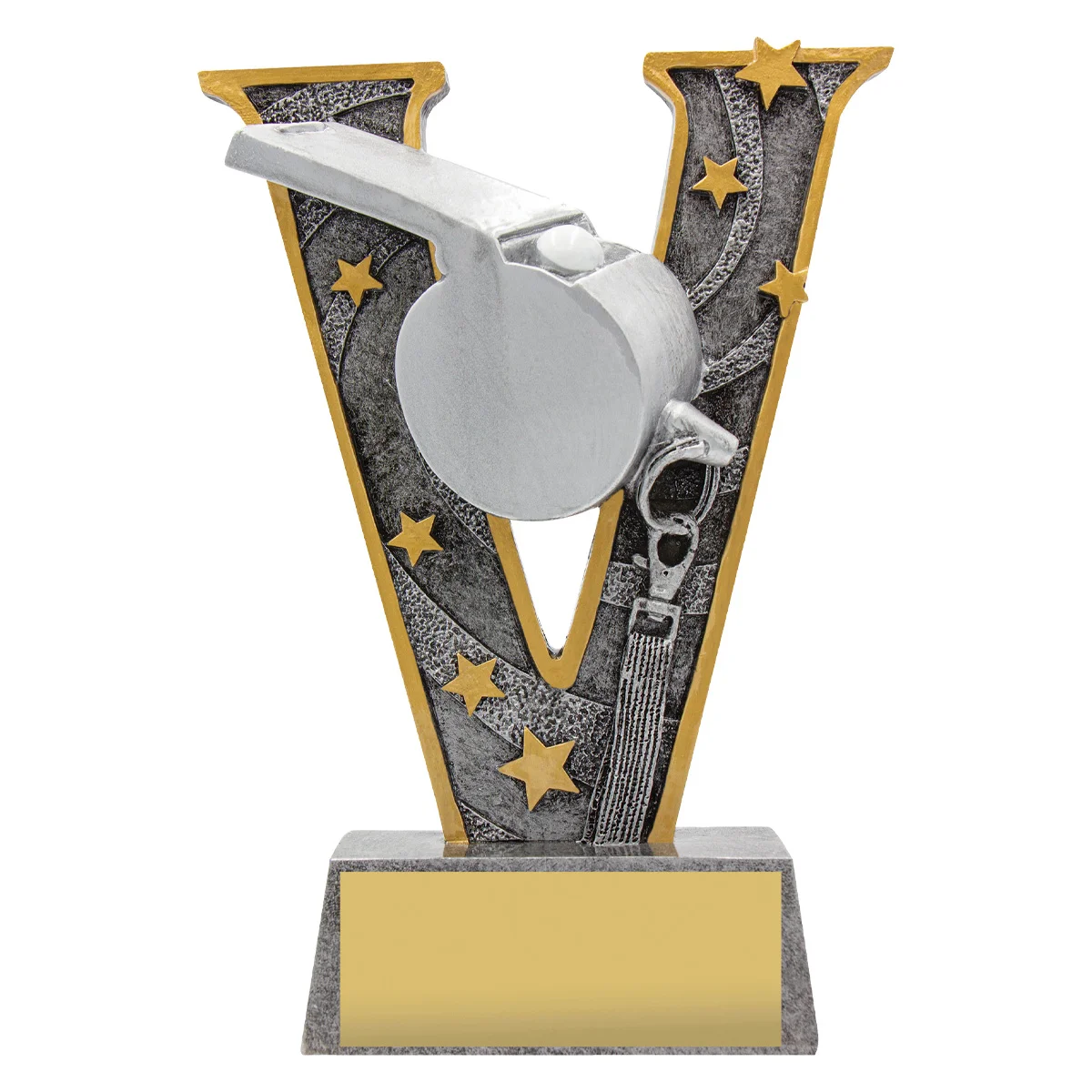 Silver v-series whistle with resin construction