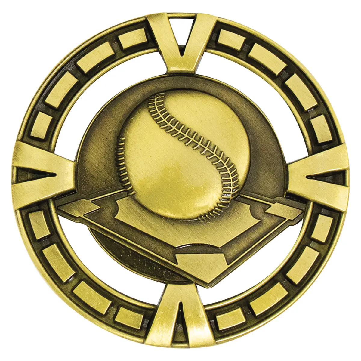 Gold varsity baseball / softball with metal construction
