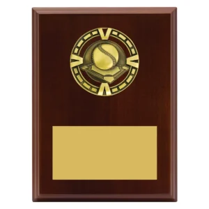 Walnut varsity plaque - baseball / softball with timber / metal construction