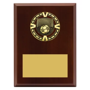 Walnut varsity plaque - football with timber / metal construction