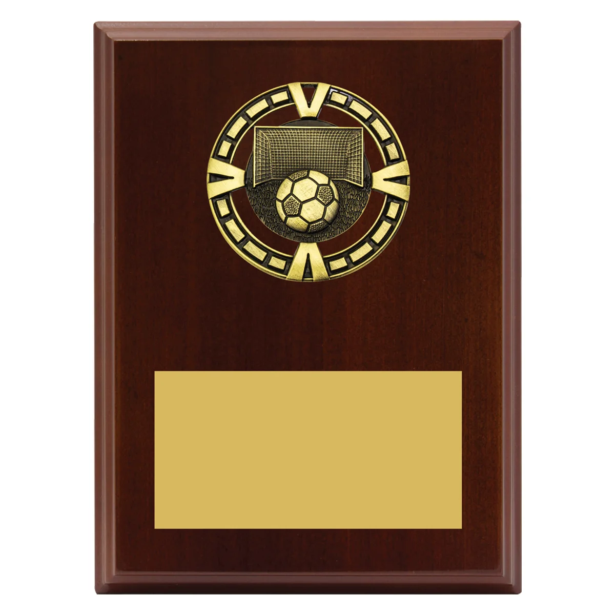 Walnut varsity plaque - football with timber / metal construction