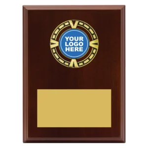 Walnut varsity plaque with metal / timber construction
