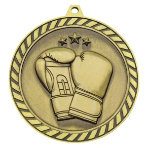 Gold venture medal boxing with metal construction