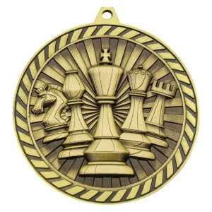 Gold venture medal chess with metal construction