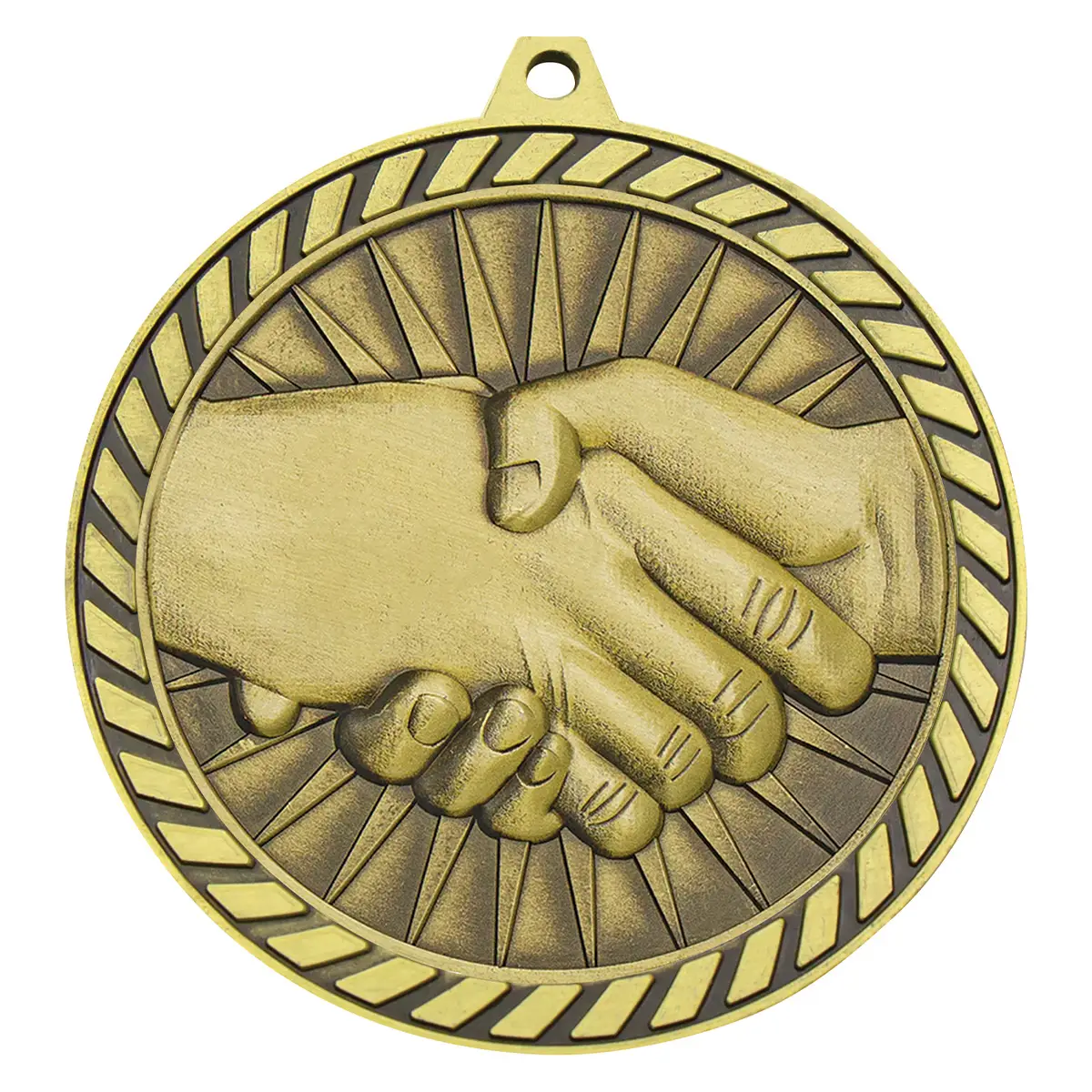 Gold venture medal fair play with metal construction