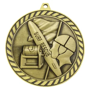 Gold venture medal lifesaving with metal construction