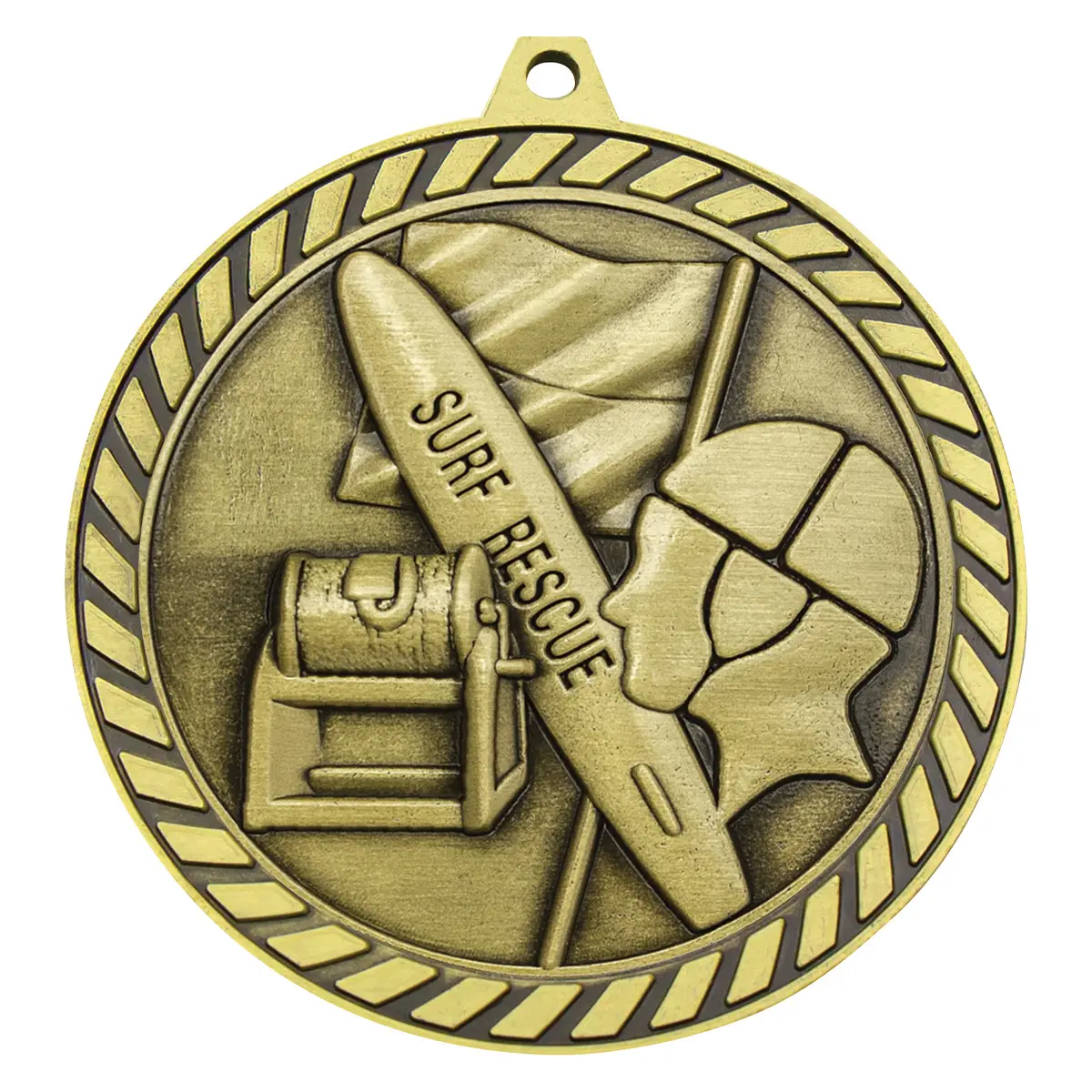 Gold venture medal lifesaving with metal construction