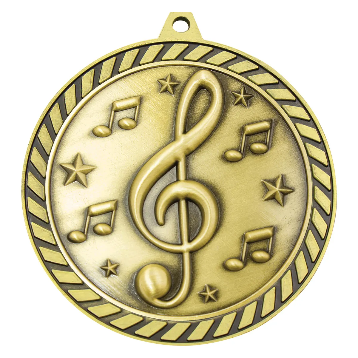 Gold venture medal music with metal construction
