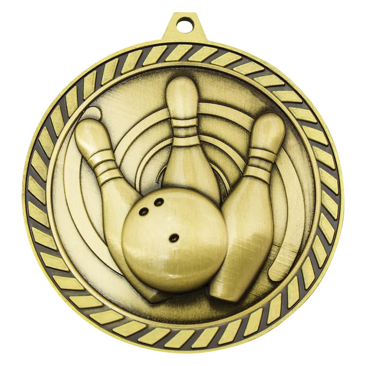 Gold venture medal tenpin with metal construction