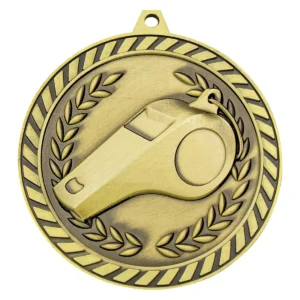 Gold venture medal whistle with metal construction