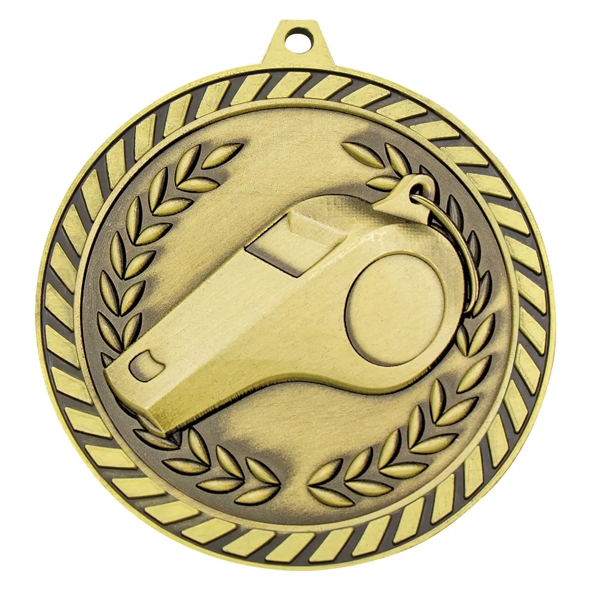 Gold venture medal whistle with metal construction