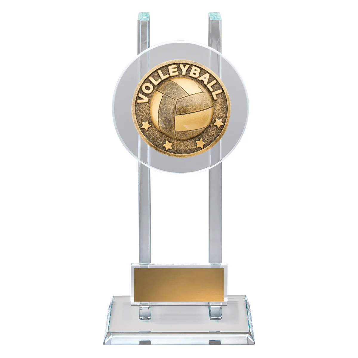 Gold volleyball spartan glass with glass construction