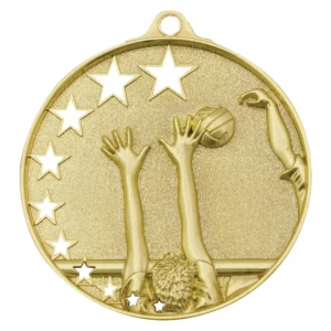 Gold volleyball stars with metal construction